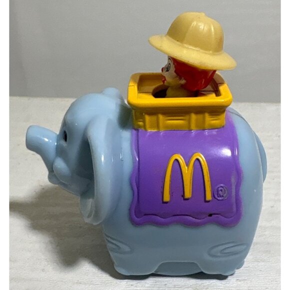 McDonalds Blue Elephant Toy With Baby Ronald In Safari Hat 2013 - Picture 5 of 8
